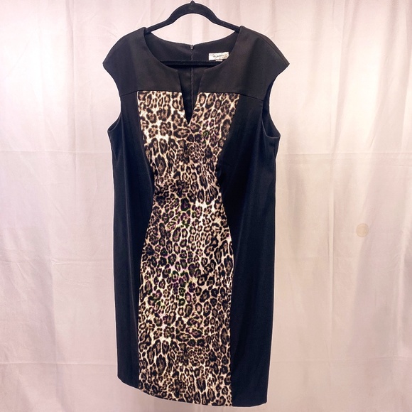 Women's Illusion Dress Sexy Leopard Print Classic Sheath Dress Barn Outfit Lady - Picture 1 of 13